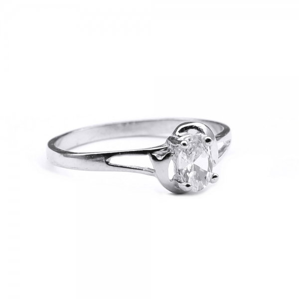 Inel argint 925 rodiat cu zirconiu oval [2]